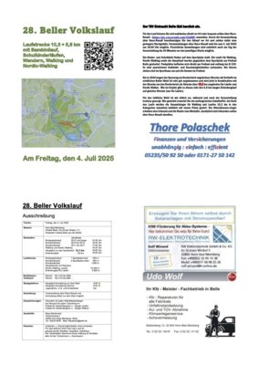 Flyer Volkslauf Belle 2025