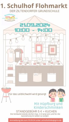 Flyer zum 1. Schulhof Flohmart (Bild vergrößern)