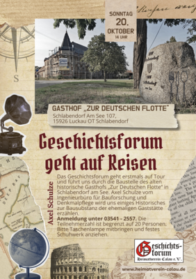 Plakat Geschichtsforum in Schlabendorf