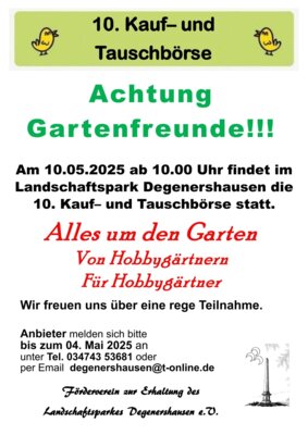 Veranstaltungshinweis Garten-Tauschbörse ©Förderverein LPD