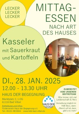 Veranstaltung: „Mittagessen nach Art des Hauses“: Mit Sauerkraut und Kassler ins neue Bistrojahr Di 28.​01.​2025
