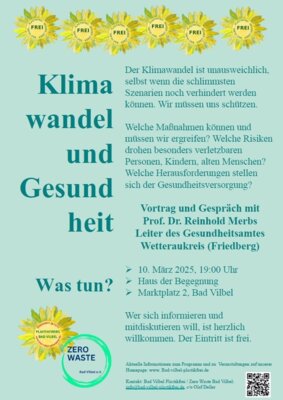 Veranstaltung: ThemaN-Abend Klimawandel und Gesundheit in Bad Vilbel und im Wetteraukreis Mo 10.​03.​2025