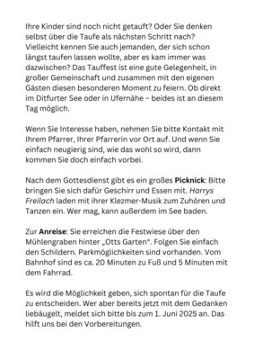 Rückseite Einladung