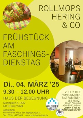 Veranstaltung: Frühstückstreff am Faschingsdienstag! Helau! Di 04.​03.​2025