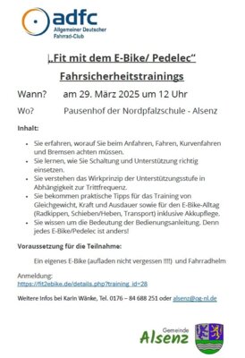 Veranstaltung: Pedelec-Fahrrad-Training des ADFC
