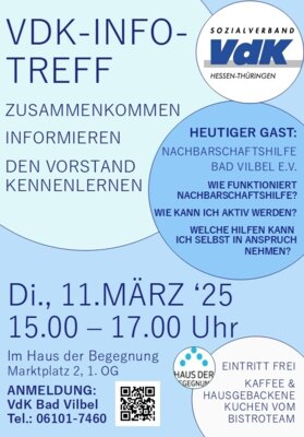 Veranstaltung: Wie funktioniert eigentlich Nachbarchaftshilfe? Der VdK-Info-Treff lädt ein Di 11.​03.​2025