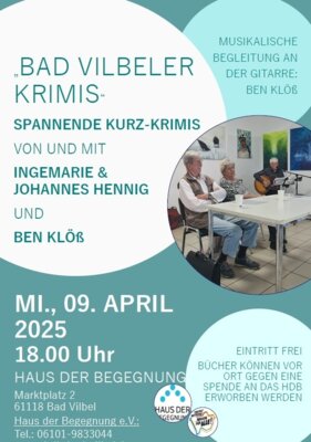 Veranstaltung: Vilbeler Krimis - „Ist das wirklich passiert oder alles Phantasie?“ Mi 09. 04. 2025