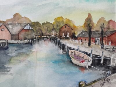 Aquarell Ausstellung Dorfkirche Ladeburg
