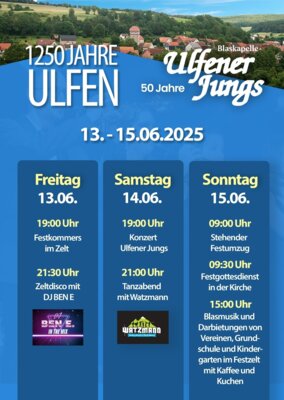 Programm 1250 Jahr Feier Ulfen