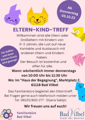 Veranstaltung: Fällt heute leider aus - Eltern-Kind-Treff Do 01.​05.​2025