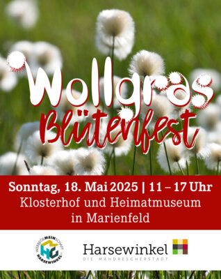 Veranstaltung: Wollgrasblütenfest in Marienfeld So 18.​05.​2025