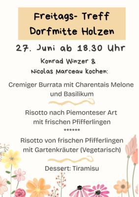 Veranstaltung: Freitagstreff am 27. Juni Fr 27. 06. 2025