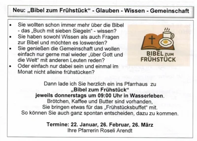 Informationen zum Bibelfrühstück