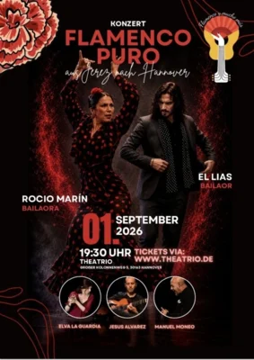 Plakat mit Flamenco-Paar (Bild vergr&ouml;&szlig;ern)