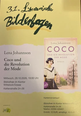 Plakat der Bibliothek im Kontor in Wittstock