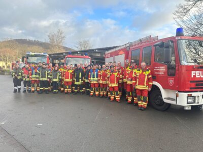 Löschzug Süntel im Bereitstellungsraum