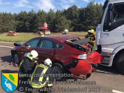 Vorschaubild: Einsatz 17/2017 | VU 3x LKW 1x PKW | BAB 12 AS Storkow - AS Friedersdorf