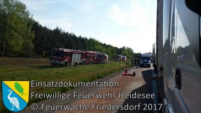 Vorschaubild: Einsatz 17/2017 | VU 3x LKW 1x PKW | BAB 12 AS Storkow - AS Friedersdorf