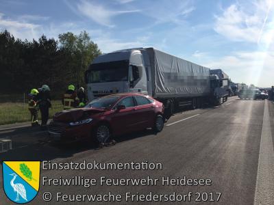 Vorschaubild: Einsatz 17/2017 | VU 3x LKW 1x PKW | BAB 12 AS Storkow - AS Friedersdorf