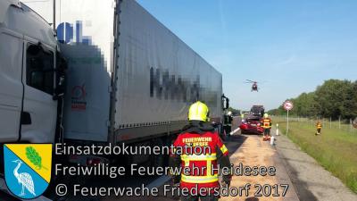 Vorschaubild: Einsatz 17/2017 | VU 3x LKW 1x PKW | BAB 12 AS Storkow - AS Friedersdorf