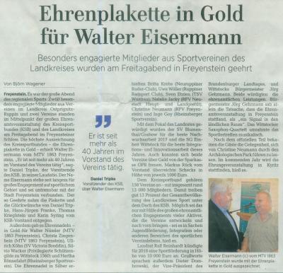 Foto des Albums: Ehrung des Kreissportbundes für Ehrenamt (19. 05. 2017)