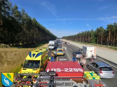 Vorschaubild: Einsatz 30/2017 | VU PKW auf Transporter | BAB 12 AS Storkow - AS Friedersdorf