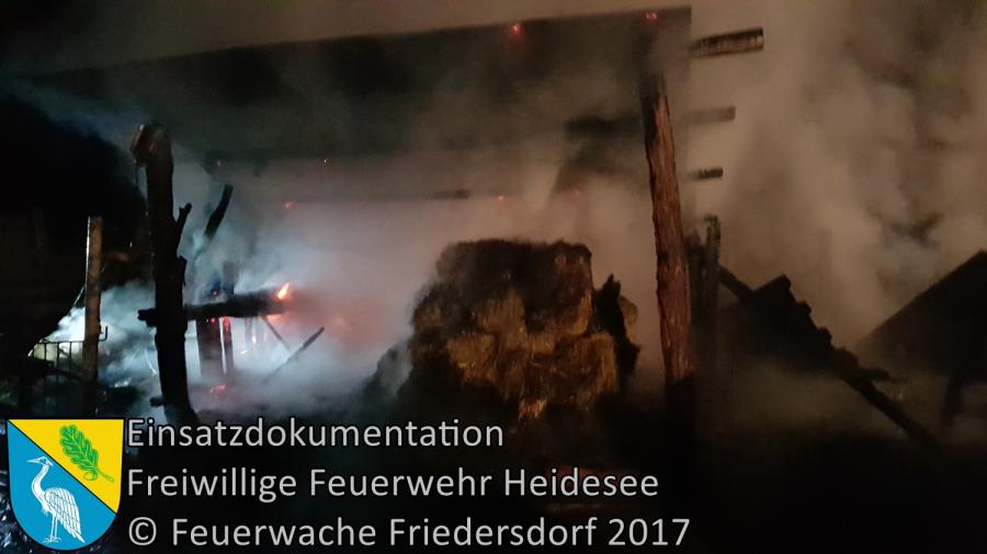 Bild: Einsatz 142/2017 | Pferdestall in Vollbrand | Dolgenbrodt An der Dorfaue