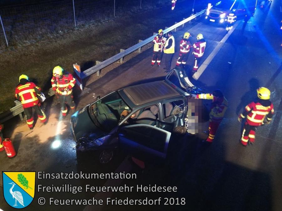 Bild: Einsatz 10/2018 | VU Transporter - PKW | BAB 12 AS Friedersdorf - AS Storkow