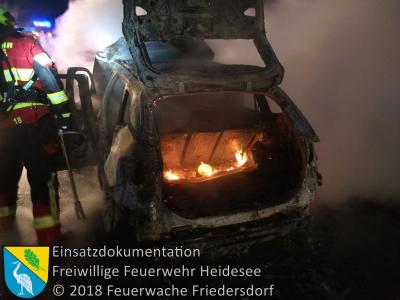 Vorschaubild: Einsatz 12/2018 | PKW in Vollbrand | BAB 10 AD Spreeau - AS Freienbrink