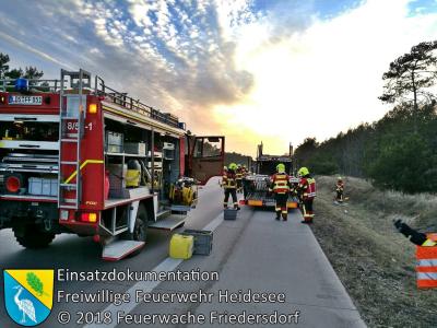 Vorschaubild: Einsatz 13/2018 | Dieselaustritt aus LKW | BAB 10 AD Spreeau - AS Niederlehme