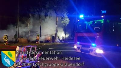 Vorschaubild: Einsatz 18/2018 | Brand auf Campingplatz | Gräbendorf Weg zum Hölzernen See