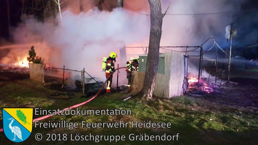 Bild: Einsatz 18/2018 | Brand auf Campingplatz | Gräbendorf Weg zum Hölzernen See