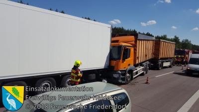 Vorschaubild: Einsatz 27/2018 | VU LKW - LKW | BAB 12 AS Storkow - AS Friedersdorf
