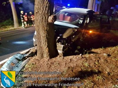 Vorschaubild: Einsatz 70/2018 | PKW gegen Baum | Gussow Gräbendorfer Straße