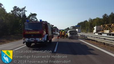 Vorschaubild: Einsatz 89/2018 | VU 3x Kleintransporter | BAB 12 AS Friedersdorf - AS Storkow