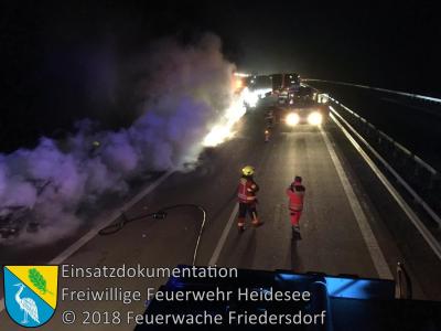 Vorschaubild: Einsatz 101/2018 | PKW in Vollbrand | BAB 12 AS Friedersdorf - AS Storkow