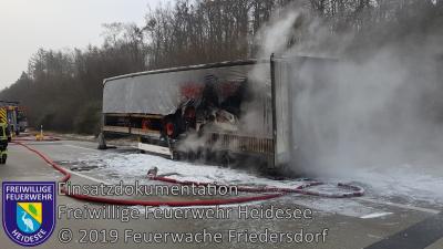 Vorschaubild: Einsatz 4/2019 | Brennender LKW Auflieger | BAB 10 AD Spreeau - AS Freienbrink