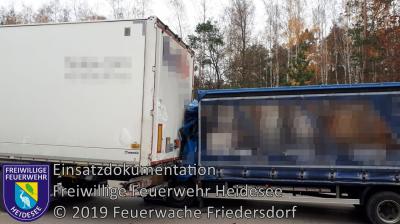 Vorschaubild: Einsatz 98/2019 | VU 2x LKW 1x Transporter 1x PKW | BAB 10 AD Spreeau - AS Niederlehme