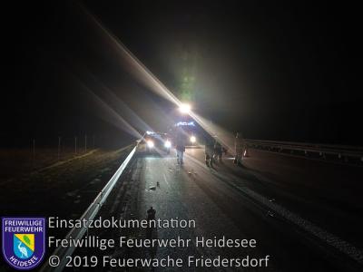 Vorschaubild: Einsatz 103/2019 | VU 2x PKW in Leitplanke | BAB 12 AS Friedersdorf - AS Storkow