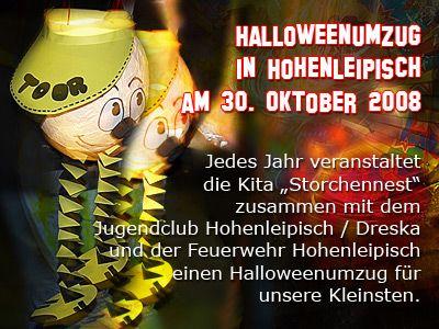 Foto des Albums: Halloweenumzug der Kita "Storchennest" in Hohenleipisch (30. 10. 2008)