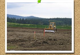Der Oberboden wird aufgebracht 