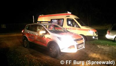 &Uuml;bergabe des Patienten an den RTW 