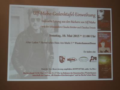 Foto des Albums: Einweihung der Ulf-Miehe-Gedenktafel (10.05.2015)