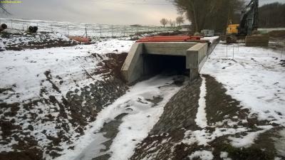 Ansicht der Br&uuml;ckenbaustelle Richtung Posterstein (Foto: Gemeinde) 