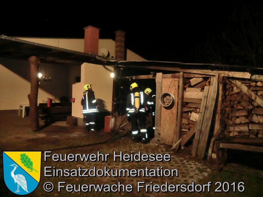 Bild: Einsatz 06/2016 | Schuppenbrand | Wolzig Friedersdorfer Straße