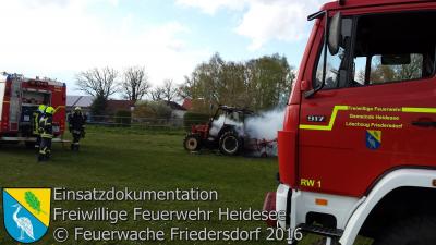 Vorschaubild: Einsatz 14/2016 | Traktor in Vollbrand | Friedersdorf Wilhelmstraße
