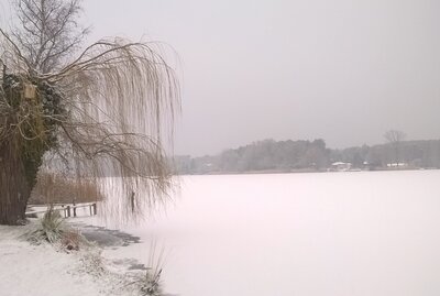 Vorschaubild: Der Zemminsee im Winter mit Schnee.
