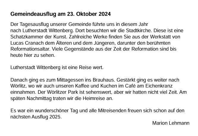 Foto der Galerie: Gemeindeausflug nach Wittenberg