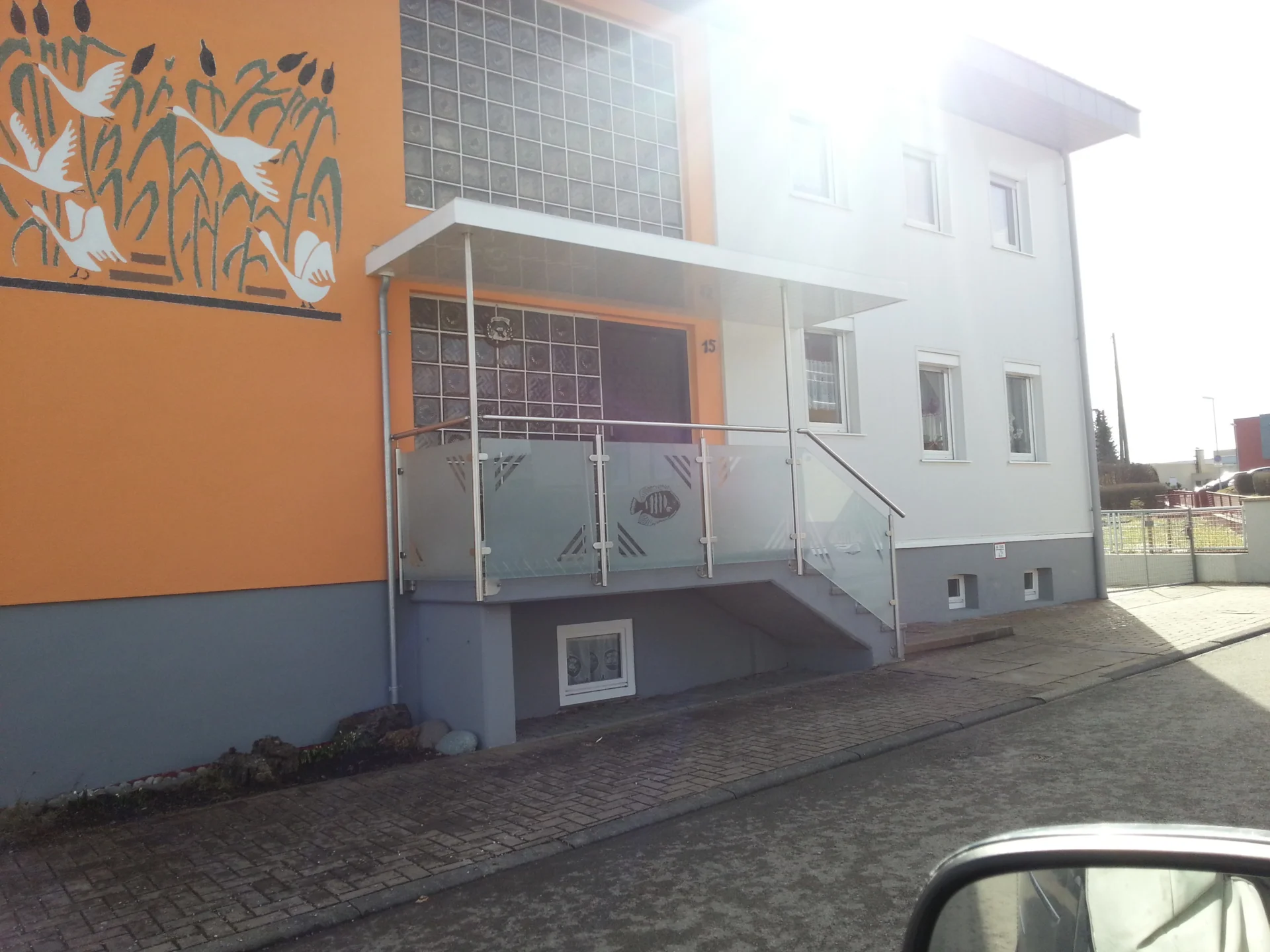 Treppengel&auml;nder mit Motivglas  (Bild vergr&ouml;&szlig;ern)