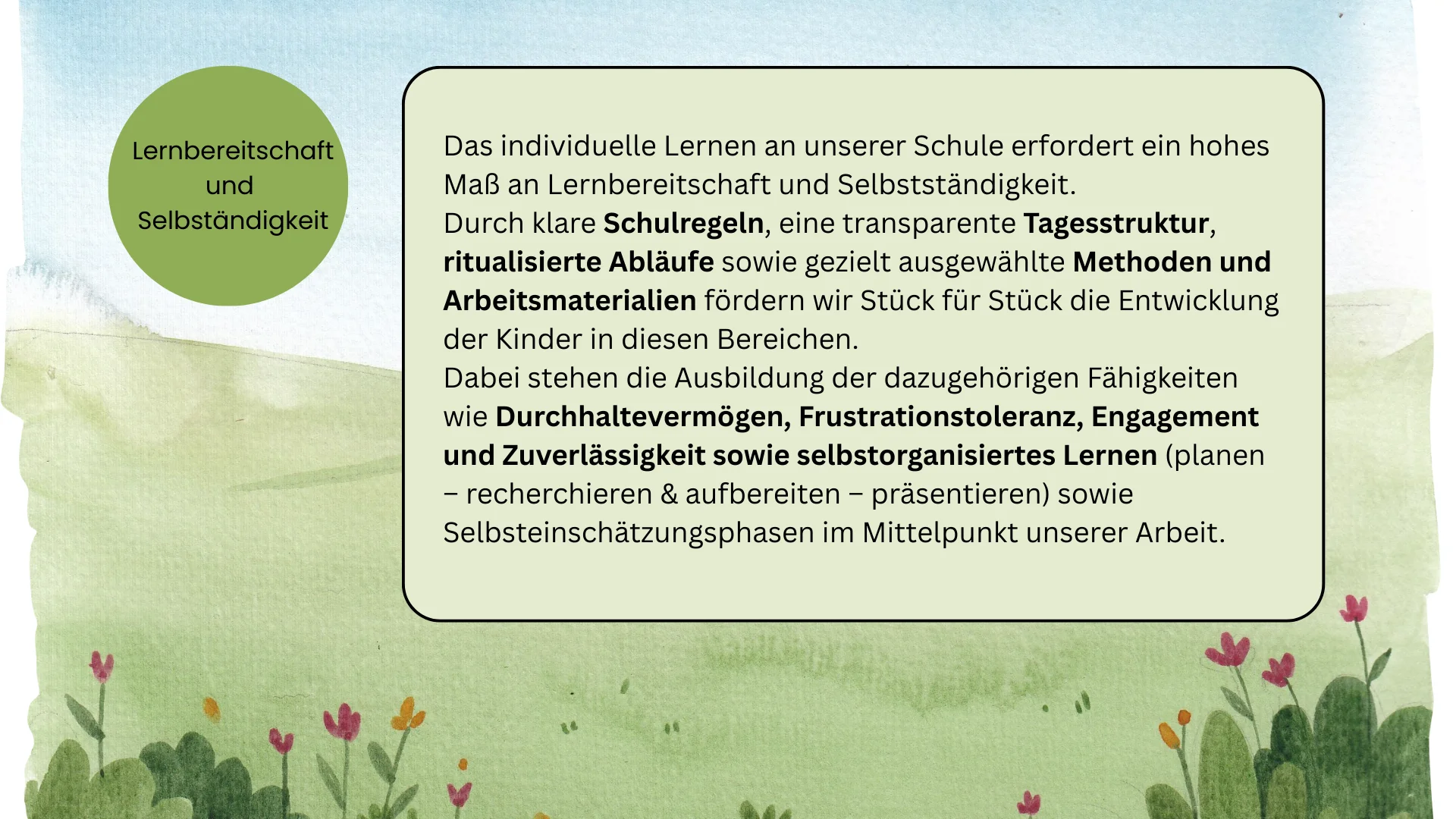 Bild: Lernbereitschaft und Selbständigkeit